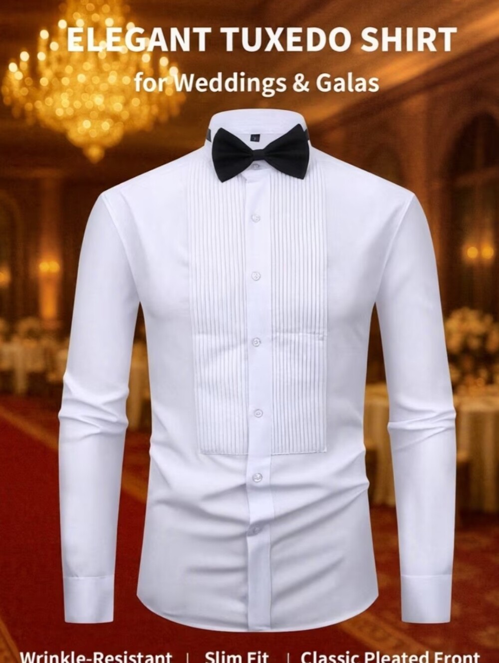 Men'S Elegant Business Shirt - Soft Stretch Fabric, Long Sleeve, Classic Shirt
